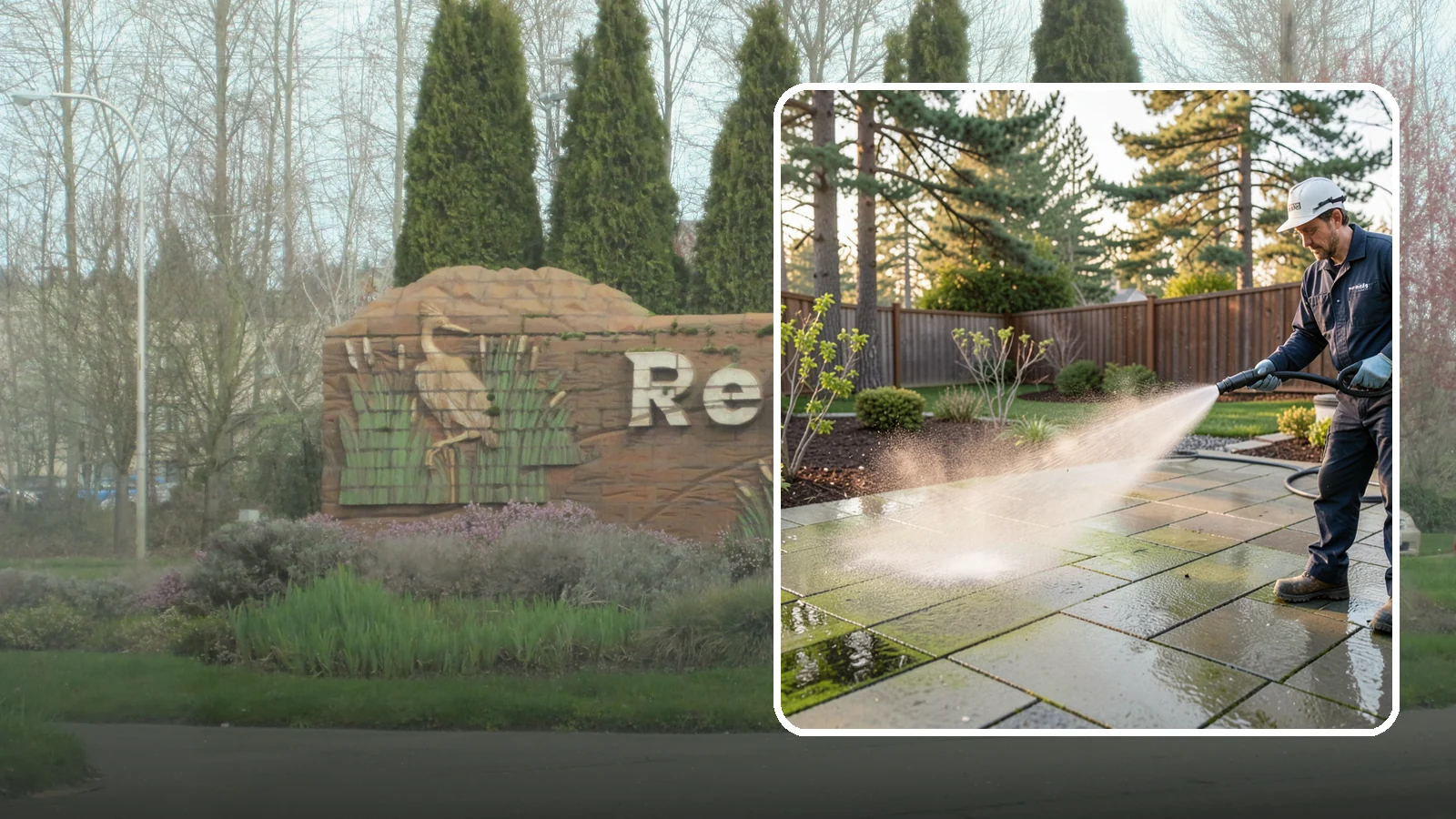 Patio Algae Removal in Renton, King County, WA - Strip the slick green and black algae film that coats patios through Washington's wet months.