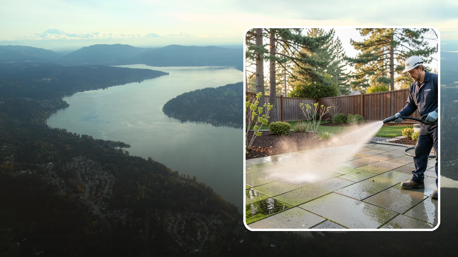 Patio Algae Removal in Sammamish, King County, WA - Strip the slick green and black algae film that coats patios through Washington's wet months.