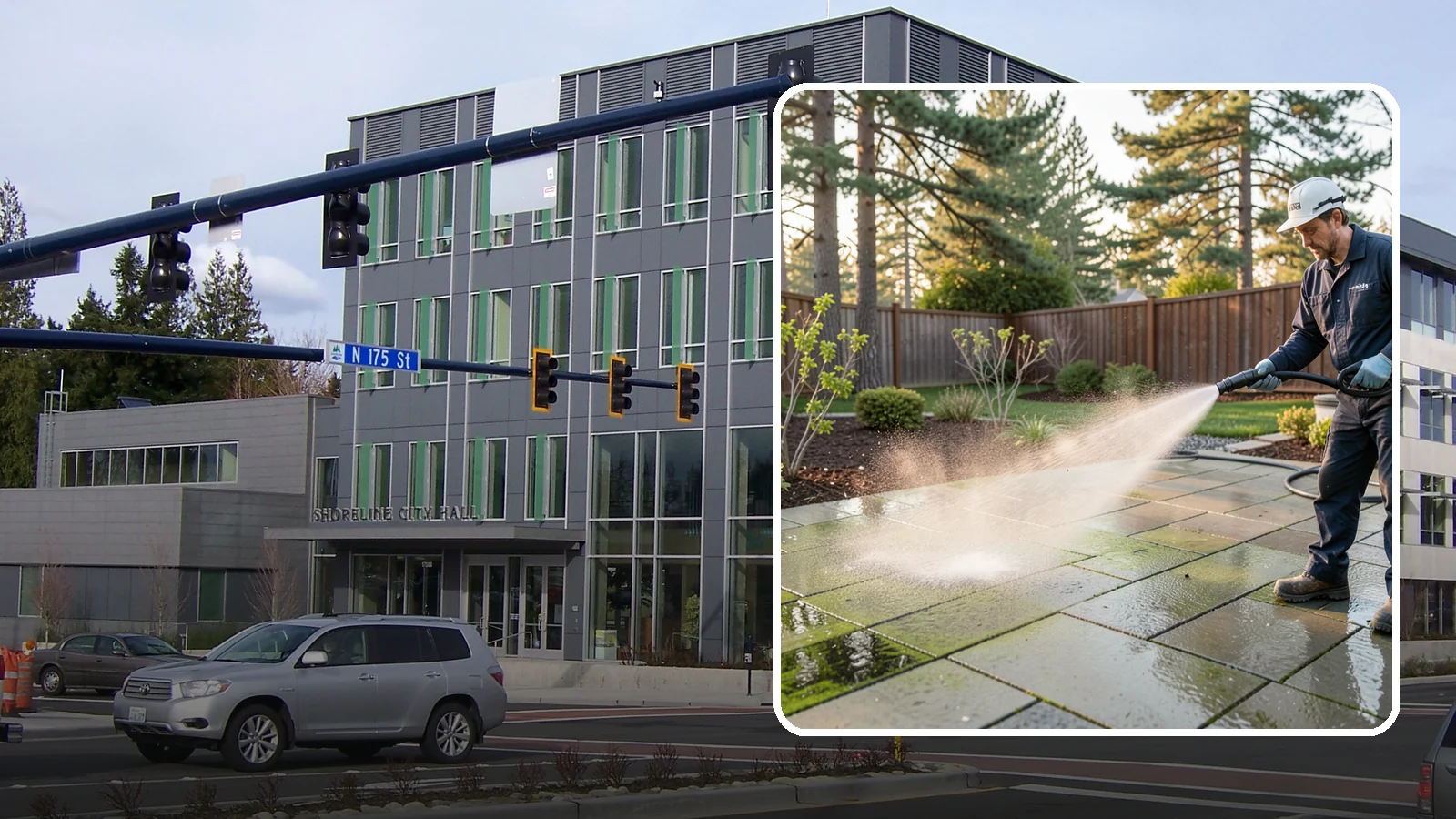 Patio Algae Removal in Shoreline, King County, WA - Strip the slick green and black algae film that coats patios through Washington's wet months.