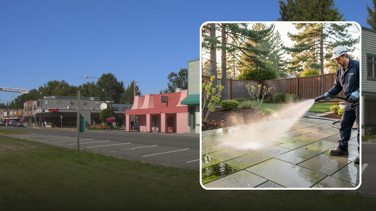Patio Algae Removal in Snoqualmie, King County, WA - Strip the slick green and black algae film that coats patios through Washington's wet months.