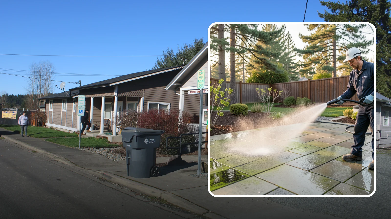 Patio Algae Removal in South Prairie, Pierce County, WA - Strip the slick green and black algae film that coats patios through Washington's wet months.