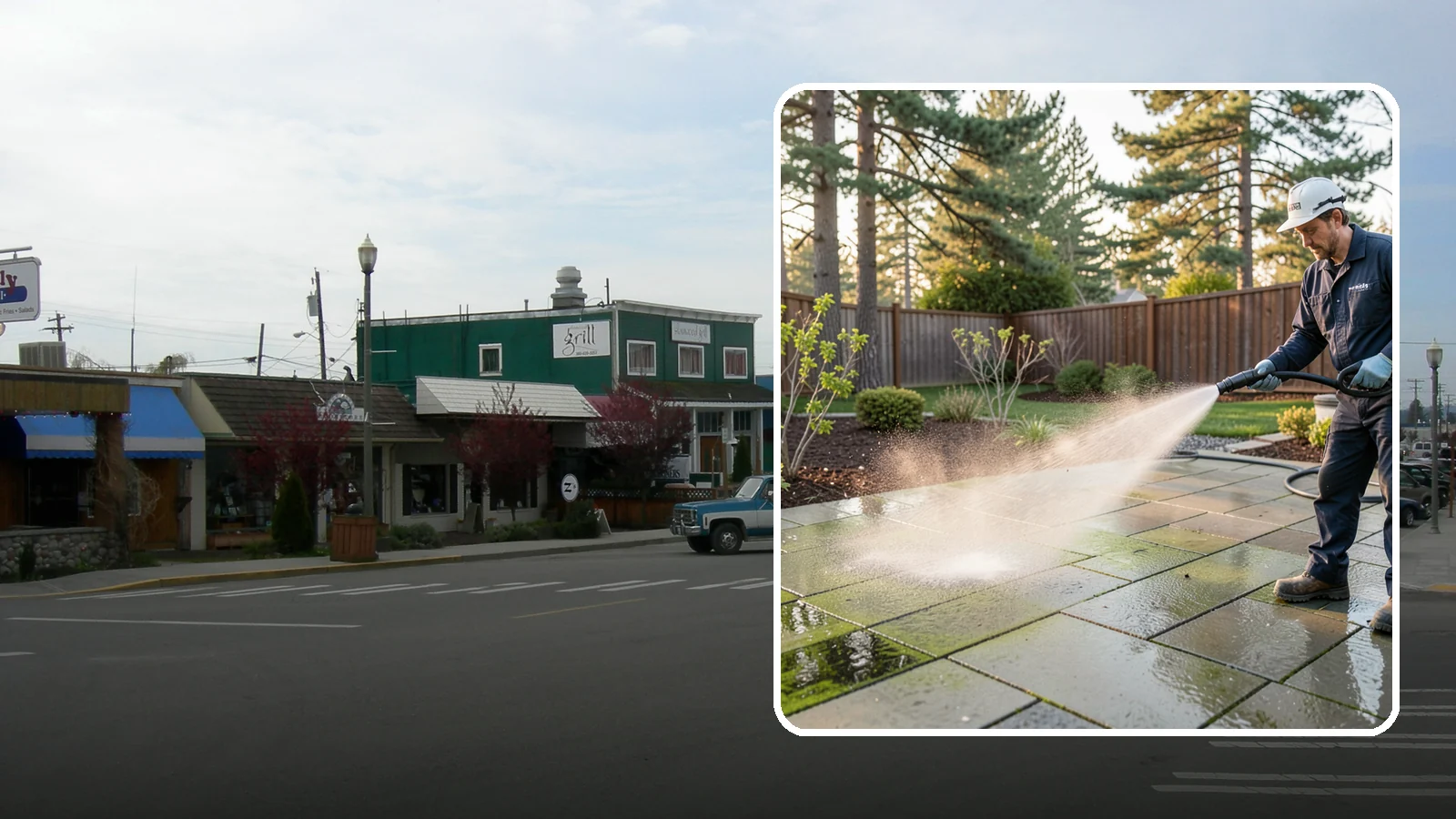 Patio Algae Removal in Stanwood, Snohomish County, WA - Strip the slick green and black algae film that coats patios through Washington's wet months.