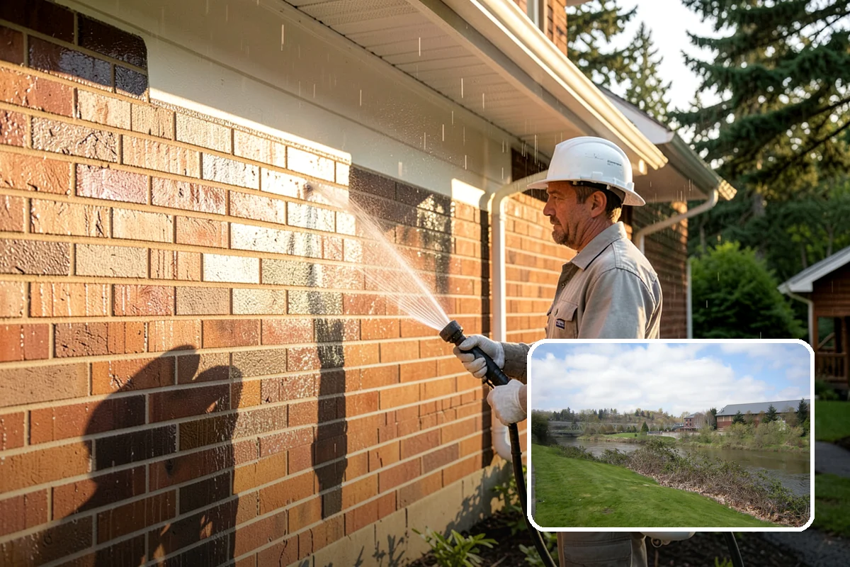 Patio Algae Removal in Tukwila, King County, WA - Removes the slick, discoloring algae layer