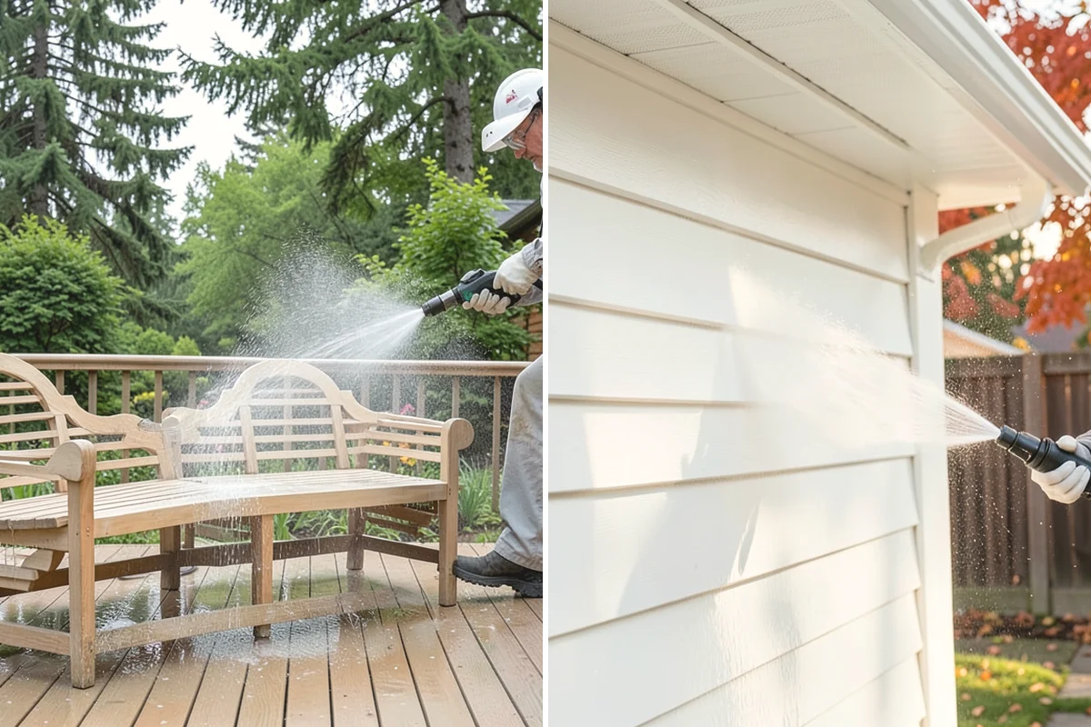 Patio Algae Removal in Tukwila, King County, WA - Apply a biocidal solution across the algae film