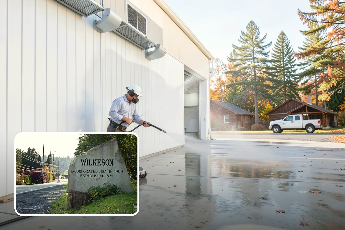 Patio Algae Removal in Wilkeson, Pierce County, WA - Removes the slick, discoloring algae layer