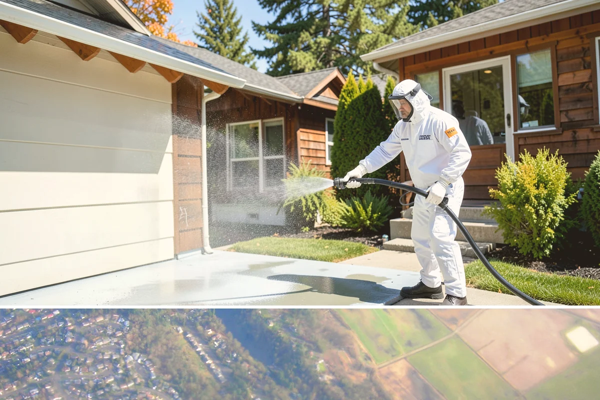 Patio Cover Cleaning in Algona, King County, WA - Late spring cleaning clears winter debris and readies the patio cover for the outdoor entertaining season.