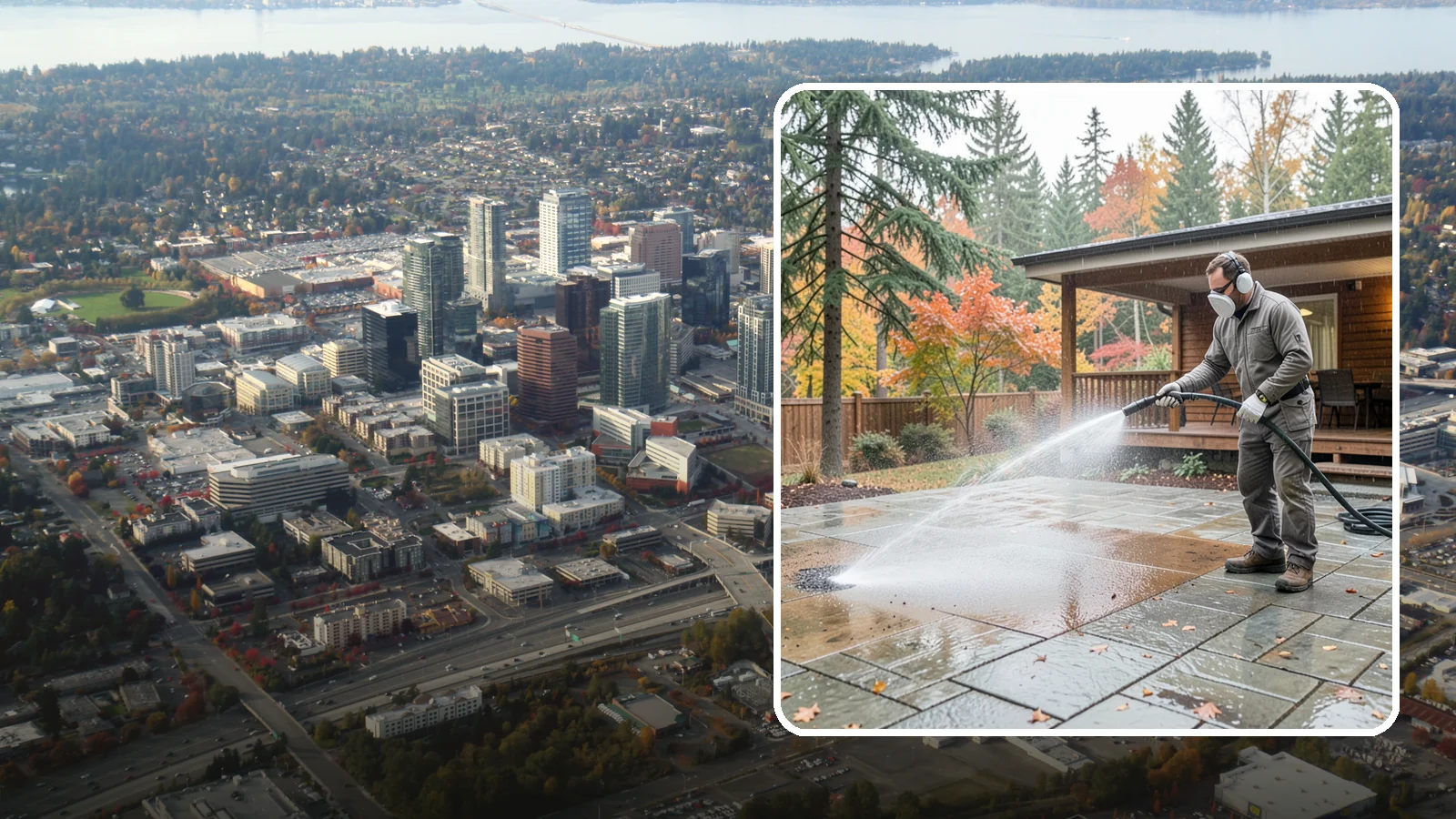 Patio Cover Cleaning in Bellevue, King County, WA - We wash patio covers top and bottom to remove needle debris, moss, and the drip stains that shade structures collect.