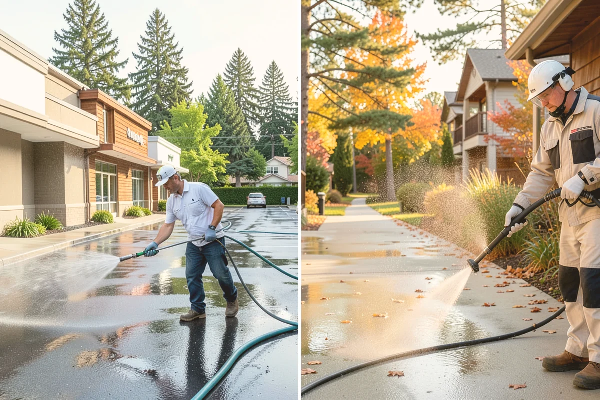 Patio Cover Cleaning in Bellevue, King County, WA - Blow needles and leaves off the cover surface