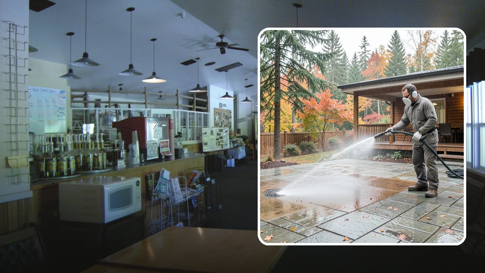 Patio Cover Cleaning in Black Diamond, King County, WA - We wash patio covers top and bottom to remove needle debris, moss, and the drip stains that shade structures collect.