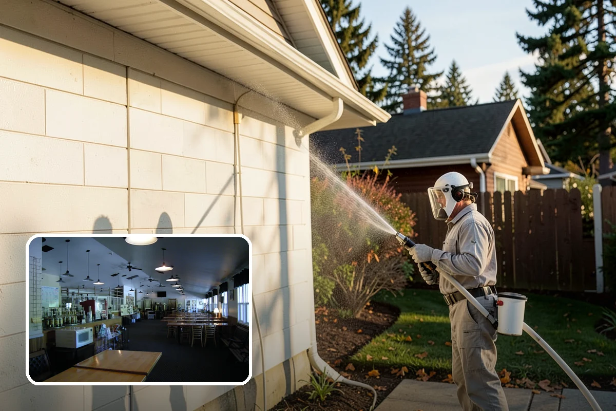 Patio Cover Cleaning in Black Diamond, King County, WA - Clears heavy needle and moss buildup from the cover top