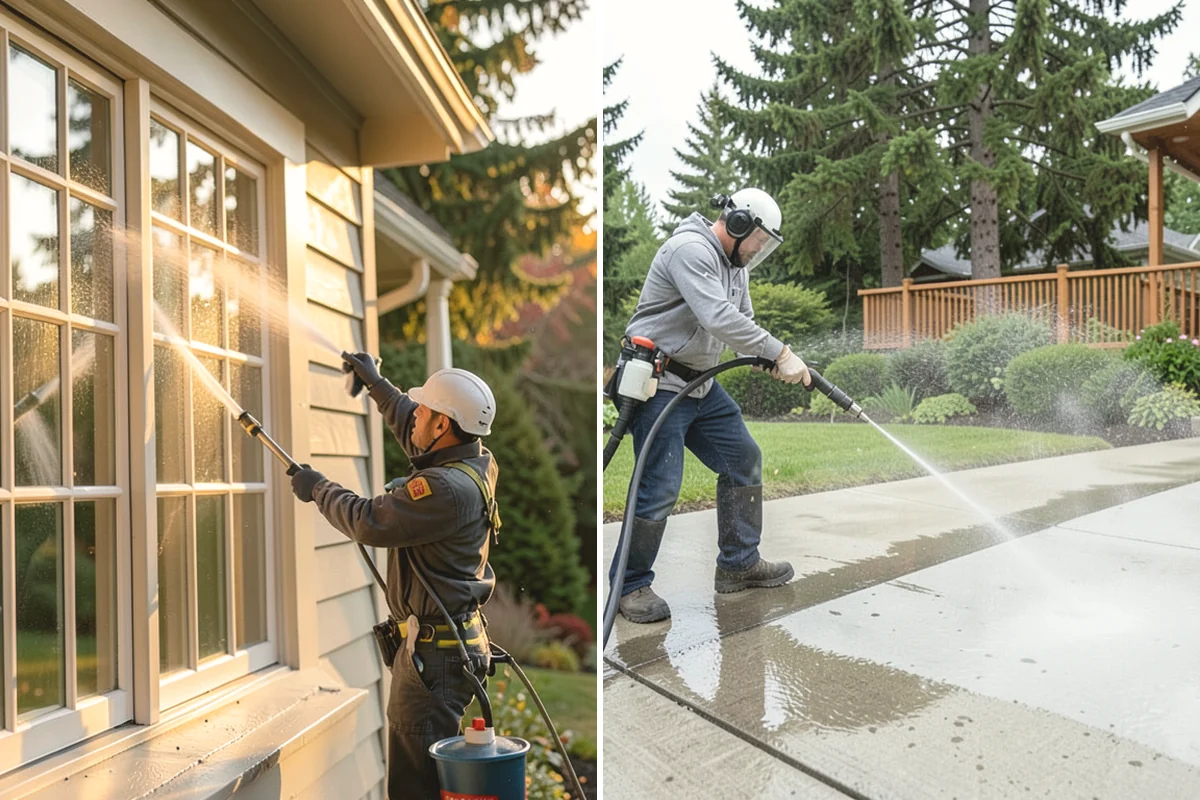 Patio Cover Cleaning in Black Diamond, King County, WA - Blow needles and leaves off the cover surface