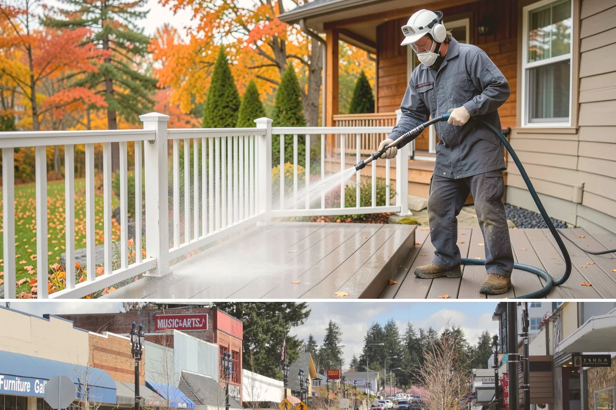 Patio Cover Cleaning in Bothell, King County, WA - Late spring cleaning clears winter debris and readies the patio cover for the outdoor entertaining season.