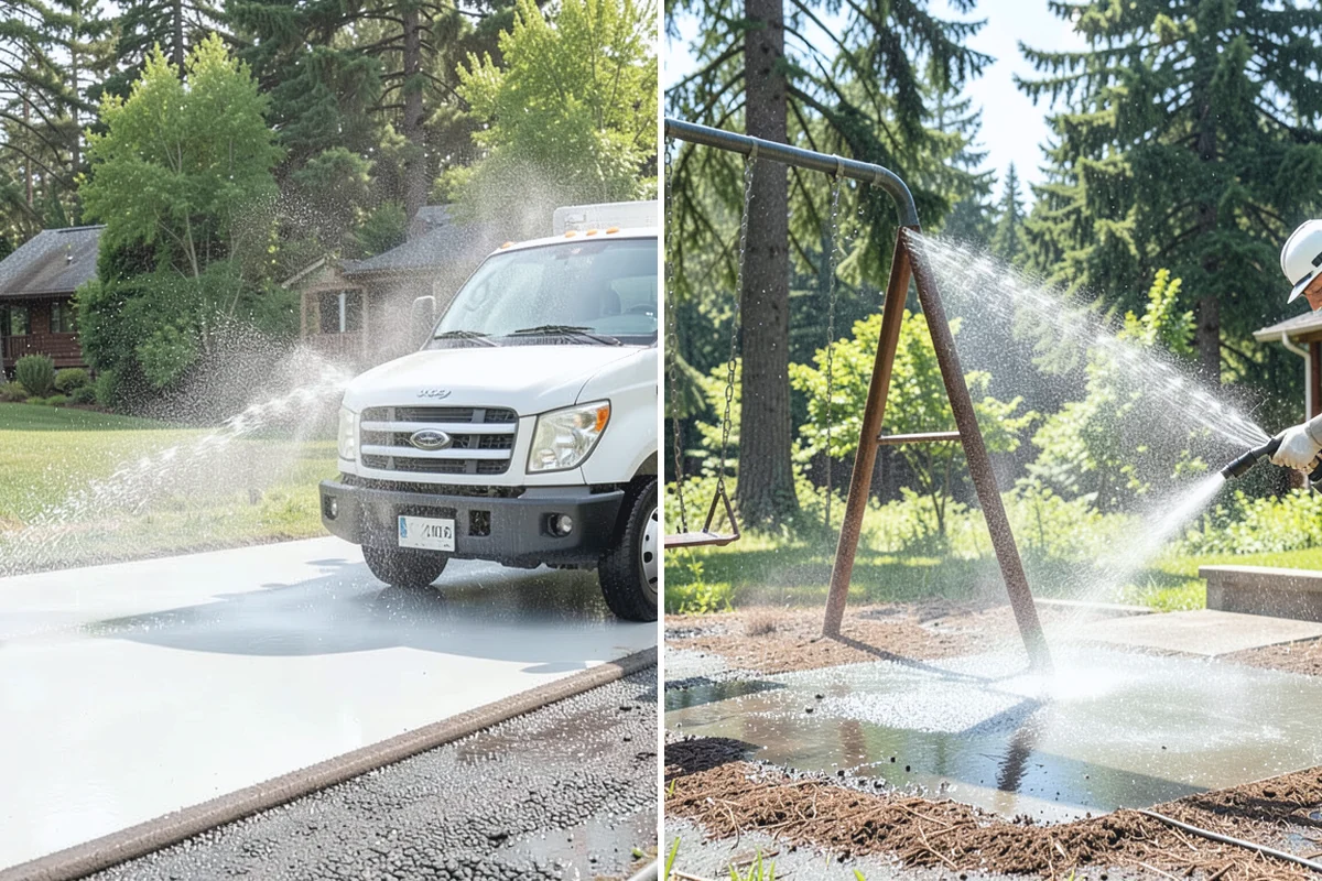 Patio Cover Cleaning in Buckley, Pierce County, WA - Blow needles and leaves off the cover surface