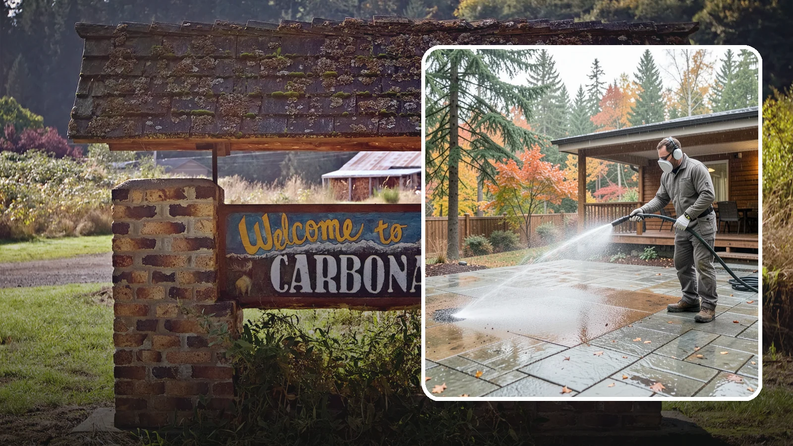 Patio Cover Cleaning in Carbonado, Pierce County, WA - We wash patio covers top and bottom to remove needle debris, moss, and the drip stains that shade structures collect.