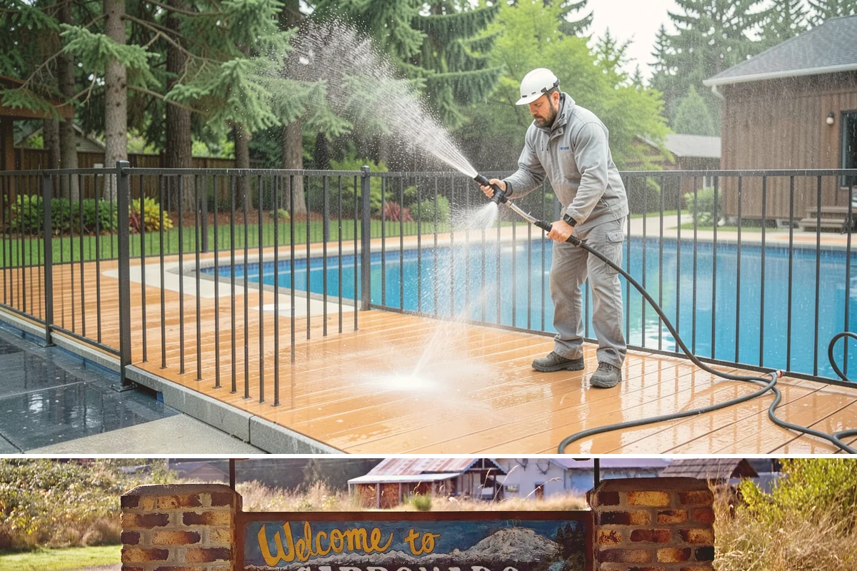 Patio Cover Cleaning in Carbonado, Pierce County, WA - Late spring cleaning clears winter debris and readies the patio cover for the outdoor entertaining season.