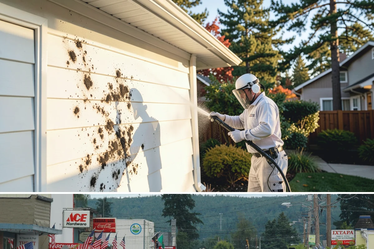 Patio Cover Cleaning in Carnation, King County, WA - Late spring cleaning clears winter debris and readies the patio cover for the outdoor entertaining season.