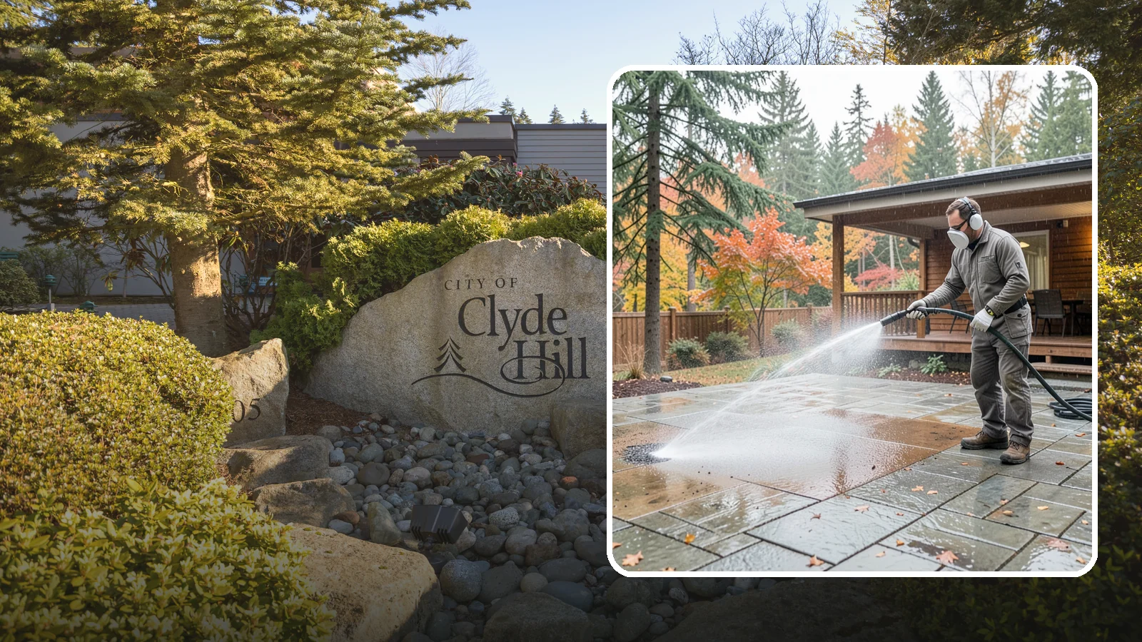 Patio Cover Cleaning in Clyde Hill, King County, WA - We wash patio covers top and bottom to remove needle debris, moss, and the drip stains that shade structures collect.