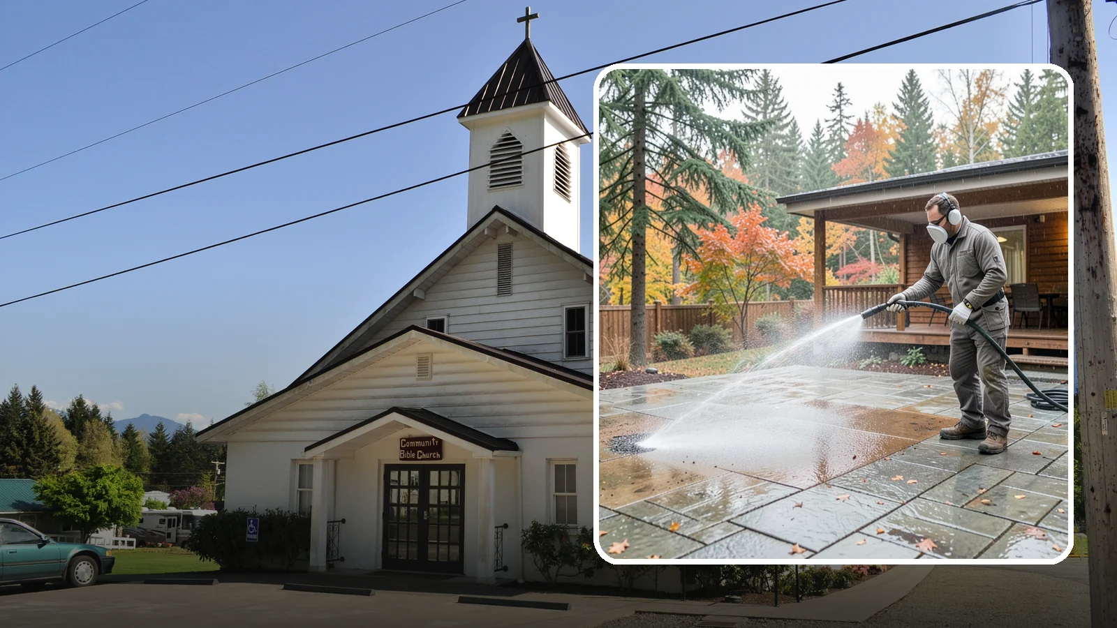 Patio Cover Cleaning in Concrete, Skagit County, WA - We wash patio covers top and bottom to remove needle debris, moss, and the drip stains that shade structures collect.