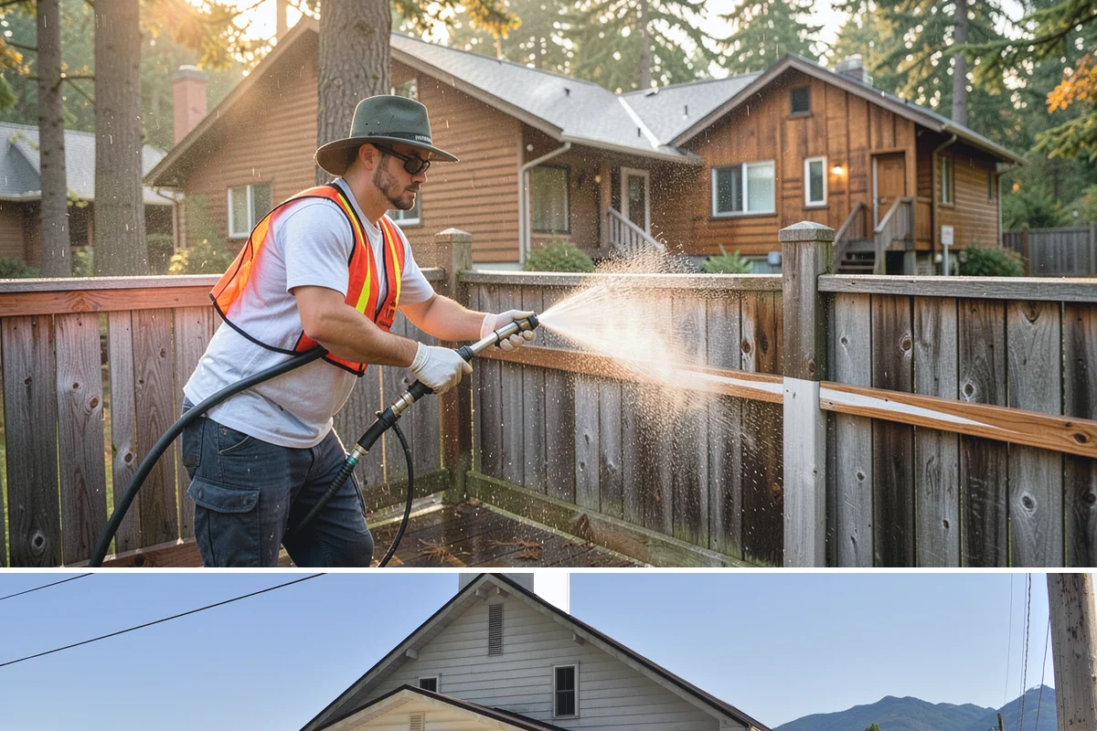 Patio Cover Cleaning in Concrete, Skagit County, WA - Late spring cleaning clears winter debris and readies the patio cover for the outdoor entertaining season.