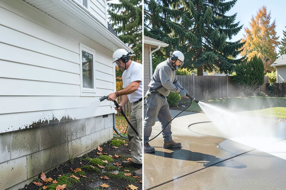 Patio Cover Cleaning in Des Moines, King County, WA - Blow needles and leaves off the cover surface