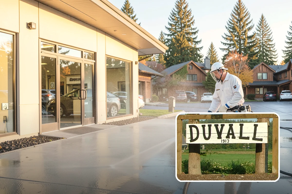 Patio Cover Cleaning in Duvall, King County, WA - Clears heavy needle and moss buildup from the cover top