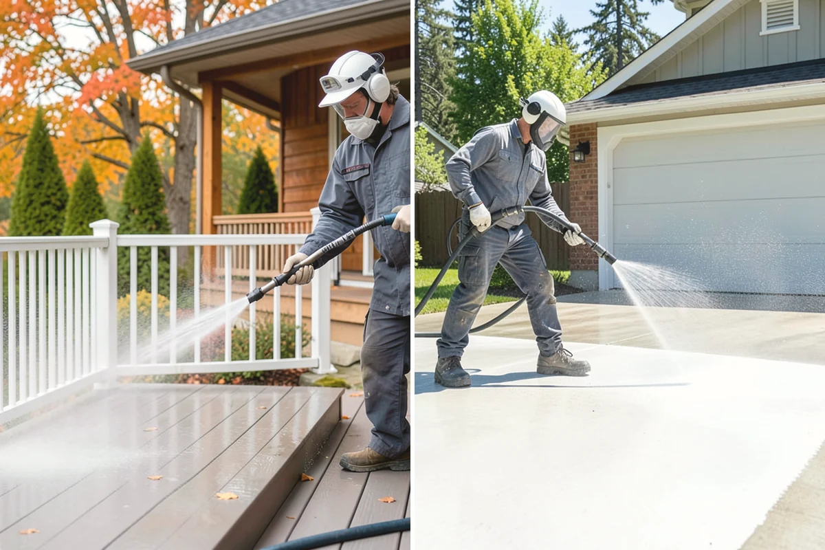 Patio Cover Cleaning in Duvall, King County, WA - Blow needles and leaves off the cover surface