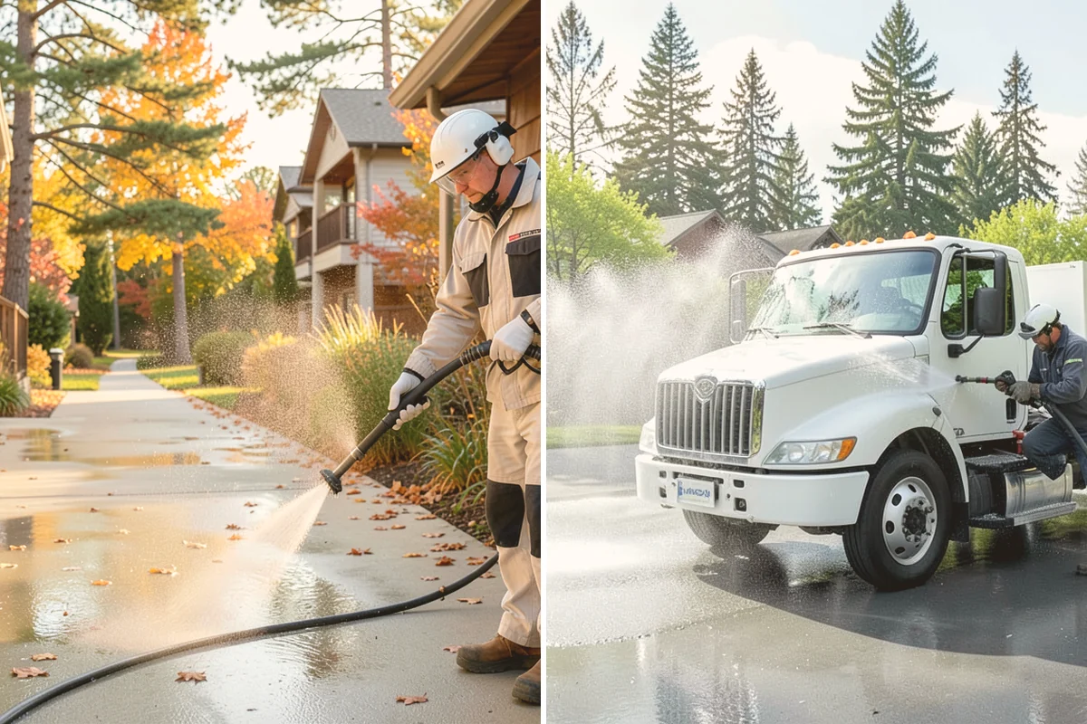 Patio Cover Cleaning in Eatonville, Pierce County, WA - Blow needles and leaves off the cover surface