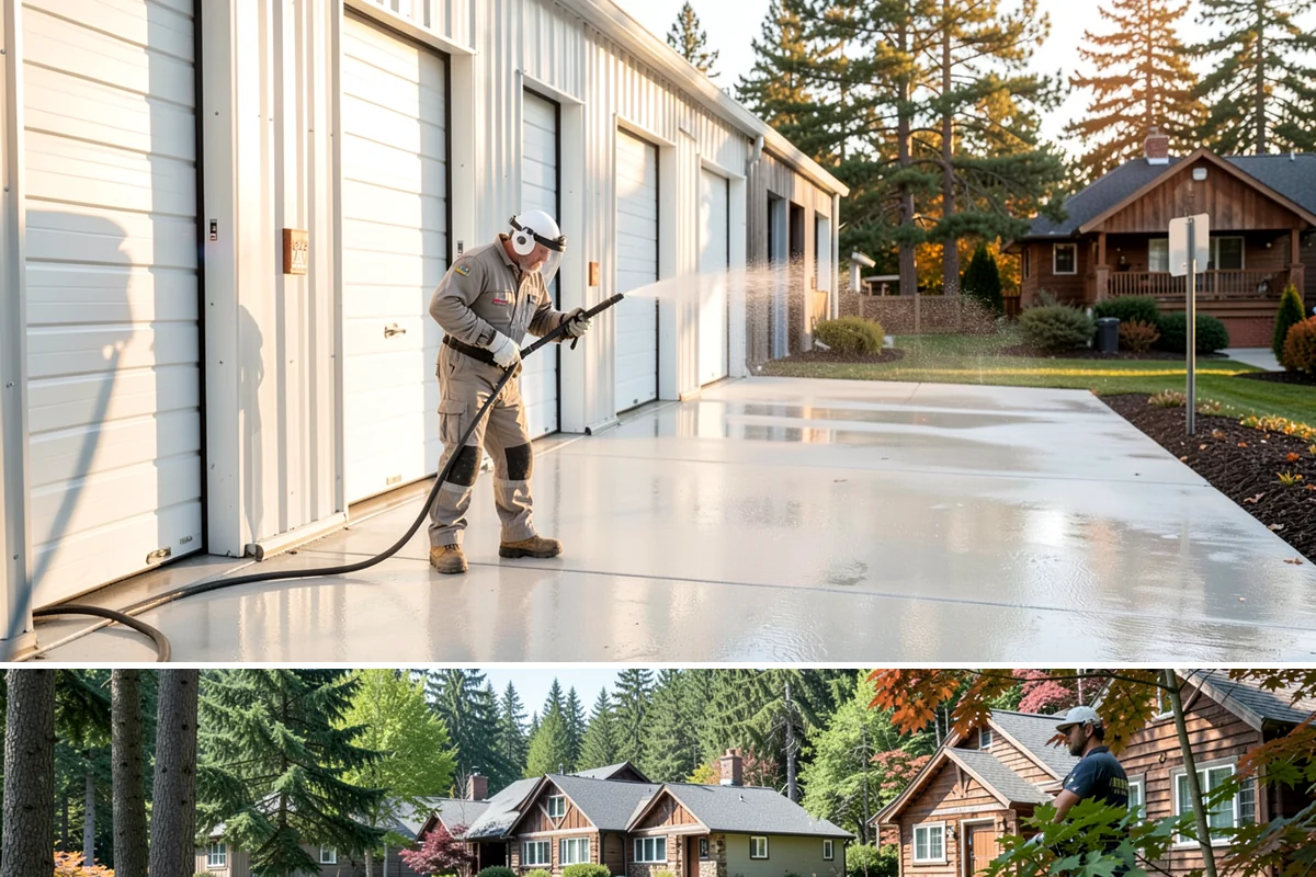 Patio Cover Cleaning in Edgewood, Pierce County, WA - Late spring cleaning clears winter debris and readies the patio cover for the outdoor entertaining season.
