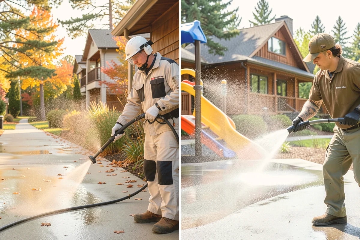 Patio Cover Cleaning in Edmonds, Snohomish County, WA - Blow needles and leaves off the cover surface