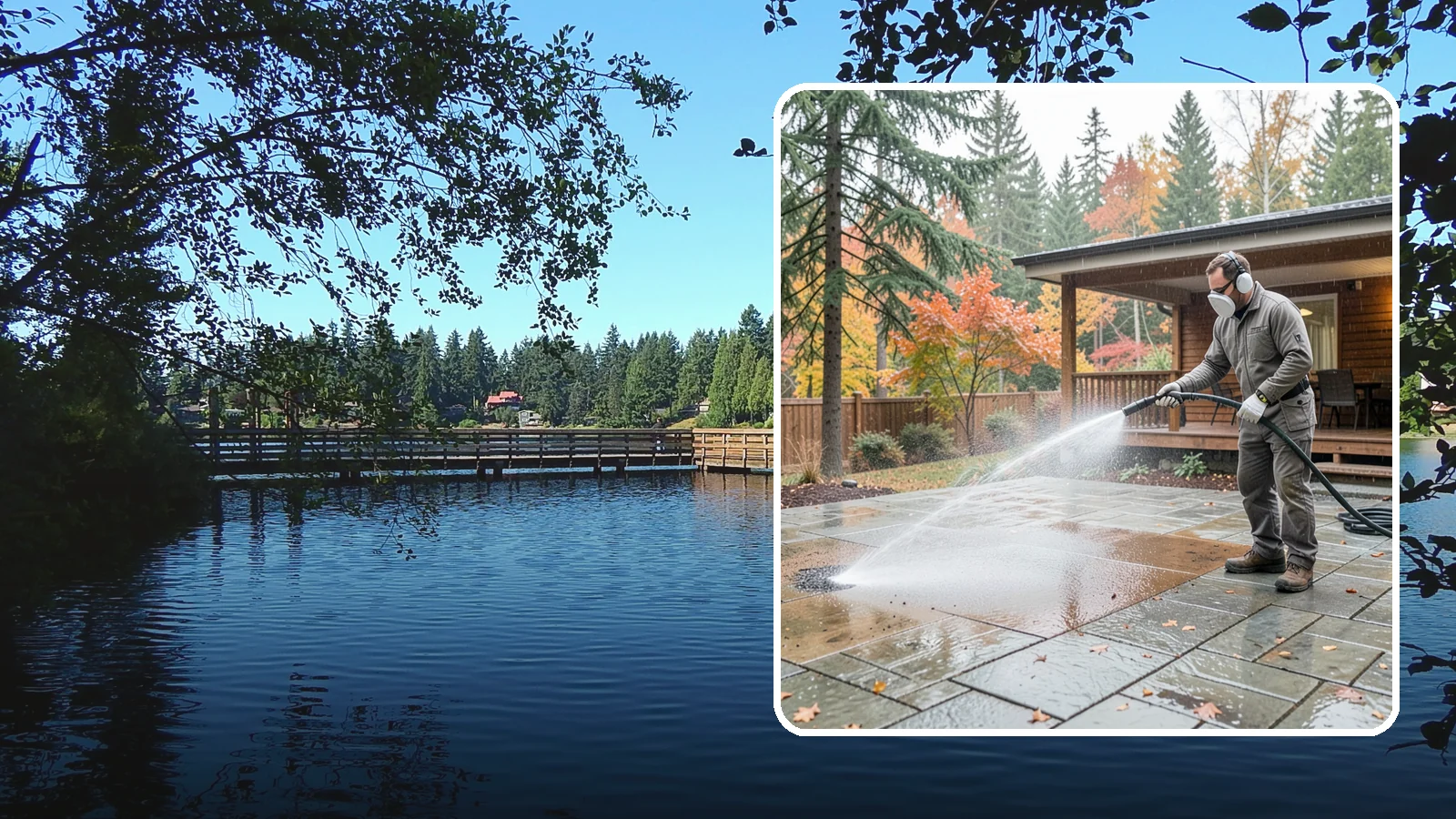 Patio Cover Cleaning in Federal Way, King County, WA - We wash patio covers top and bottom to remove needle debris, moss, and the drip stains that shade structures collect.