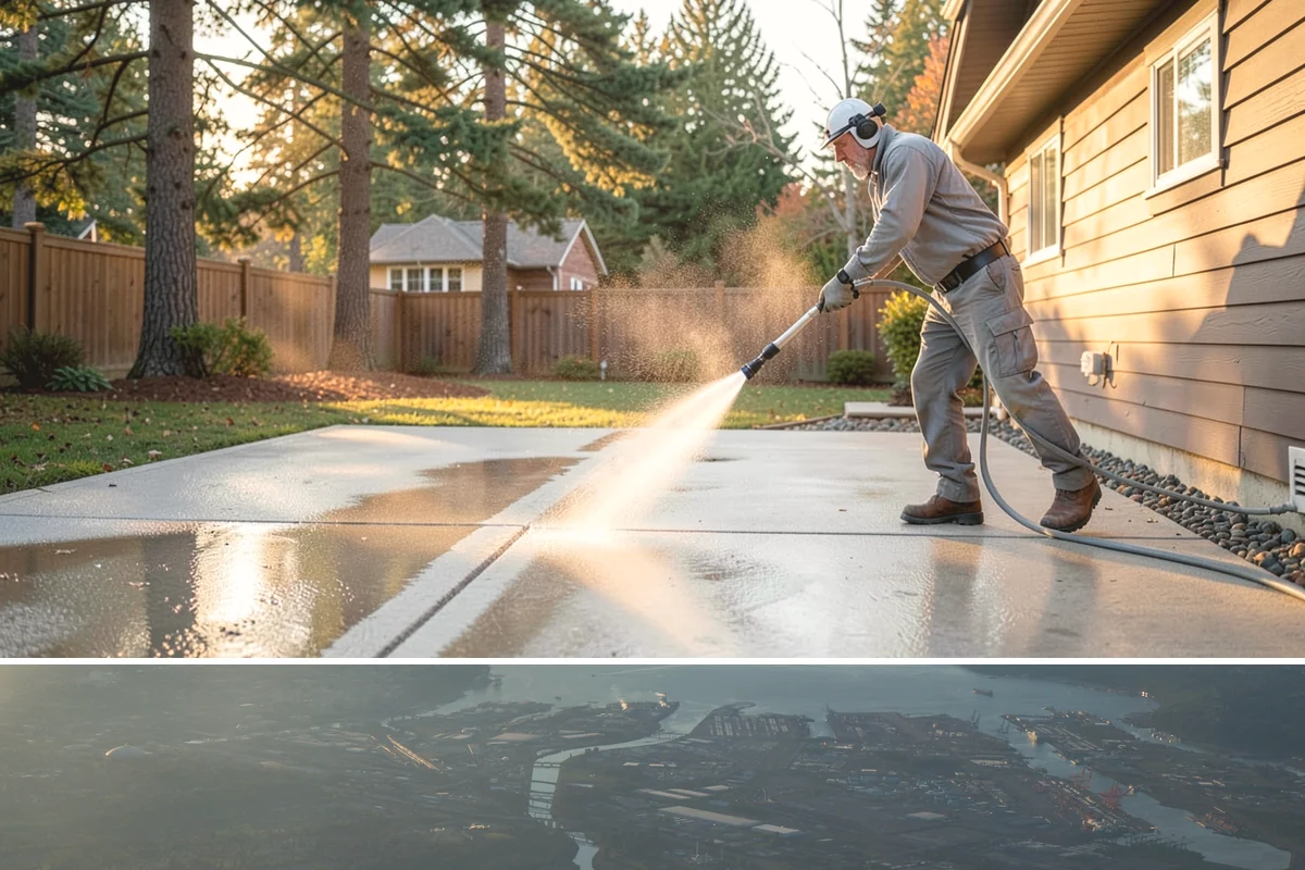 Patio Cover Cleaning in Fife, Pierce County, WA - Late spring cleaning clears winter debris and readies the patio cover for the outdoor entertaining season.
