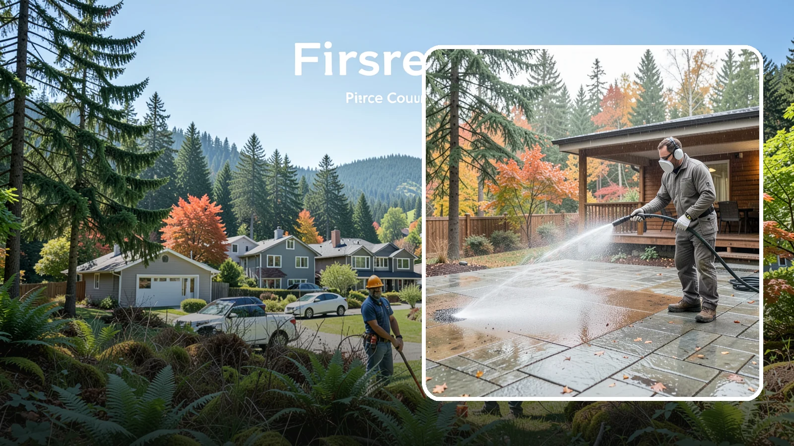 Patio Cover Cleaning in Fircrest, Pierce County, WA - We wash patio covers top and bottom to remove needle debris, moss, and the drip stains that shade structures collect.