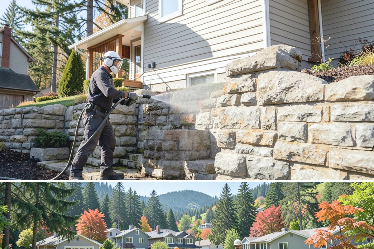 Patio Cover Cleaning in Fircrest, Pierce County, WA - Late spring cleaning clears winter debris and readies the patio cover for the outdoor entertaining season.