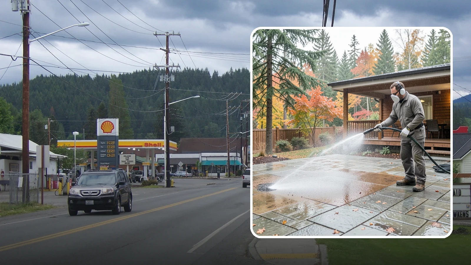 Patio Cover Cleaning in Granite Falls, Snohomish County, WA - We wash patio covers top and bottom to remove needle debris, moss, and the drip stains that shade structures collect.