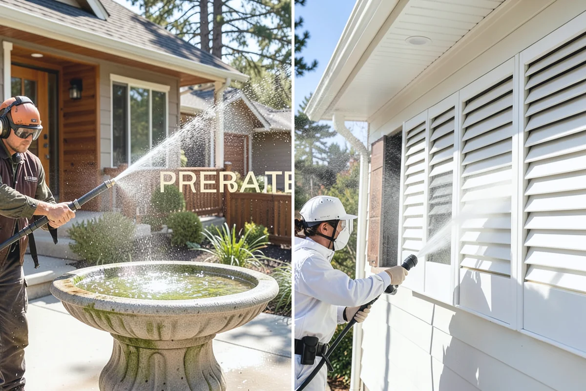 Patio Cover Cleaning in Granite Falls, Snohomish County, WA - Blow needles and leaves off the cover surface