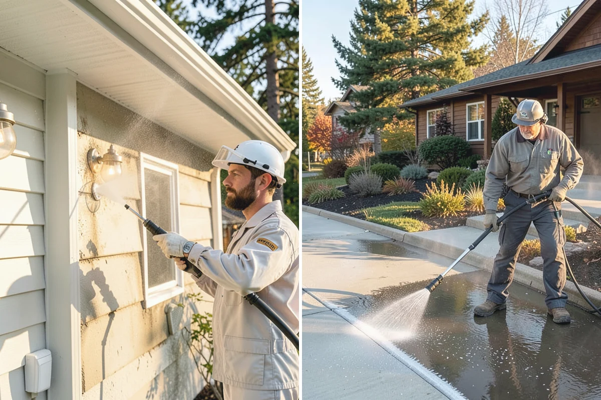 Patio Cover Cleaning in Hamilton, Skagit County, WA - Blow needles and leaves off the cover surface