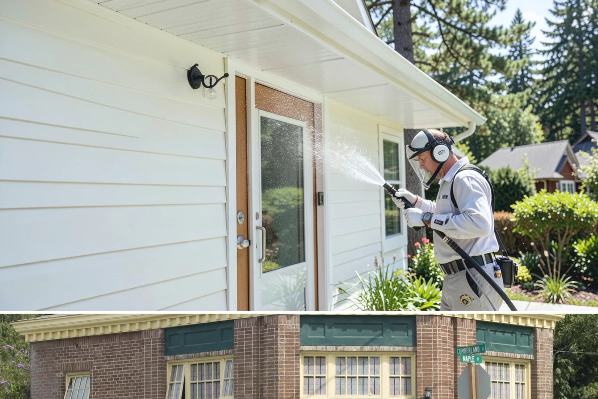 Patio Cover Cleaning in Hamilton, Skagit County, WA - Late spring cleaning clears winter debris and readies the patio cover for the outdoor entertaining season.