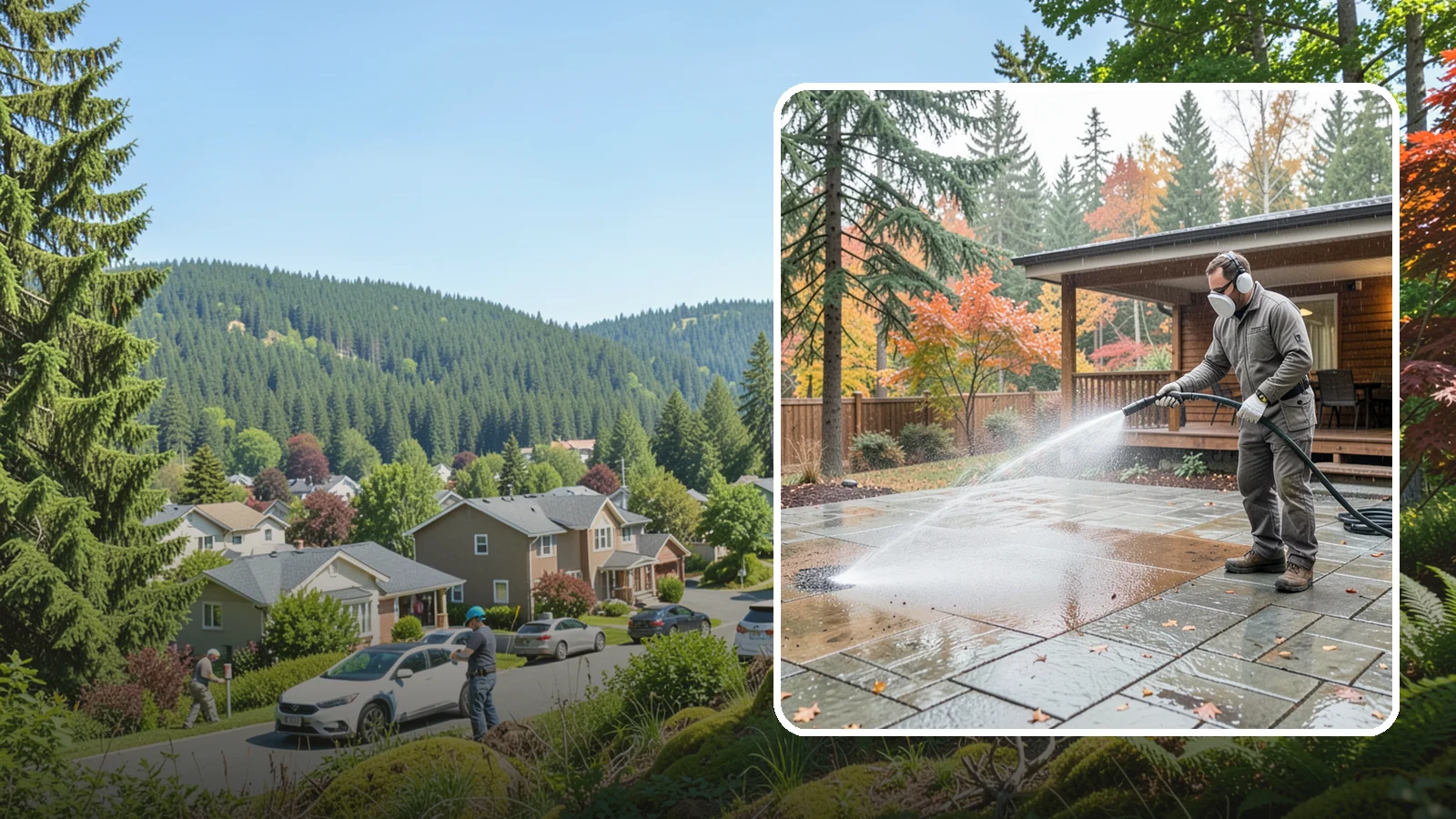 Patio Cover Cleaning in Index, Snohomish County, WA - We wash patio covers top and bottom to remove needle debris, moss, and the drip stains that shade structures collect.