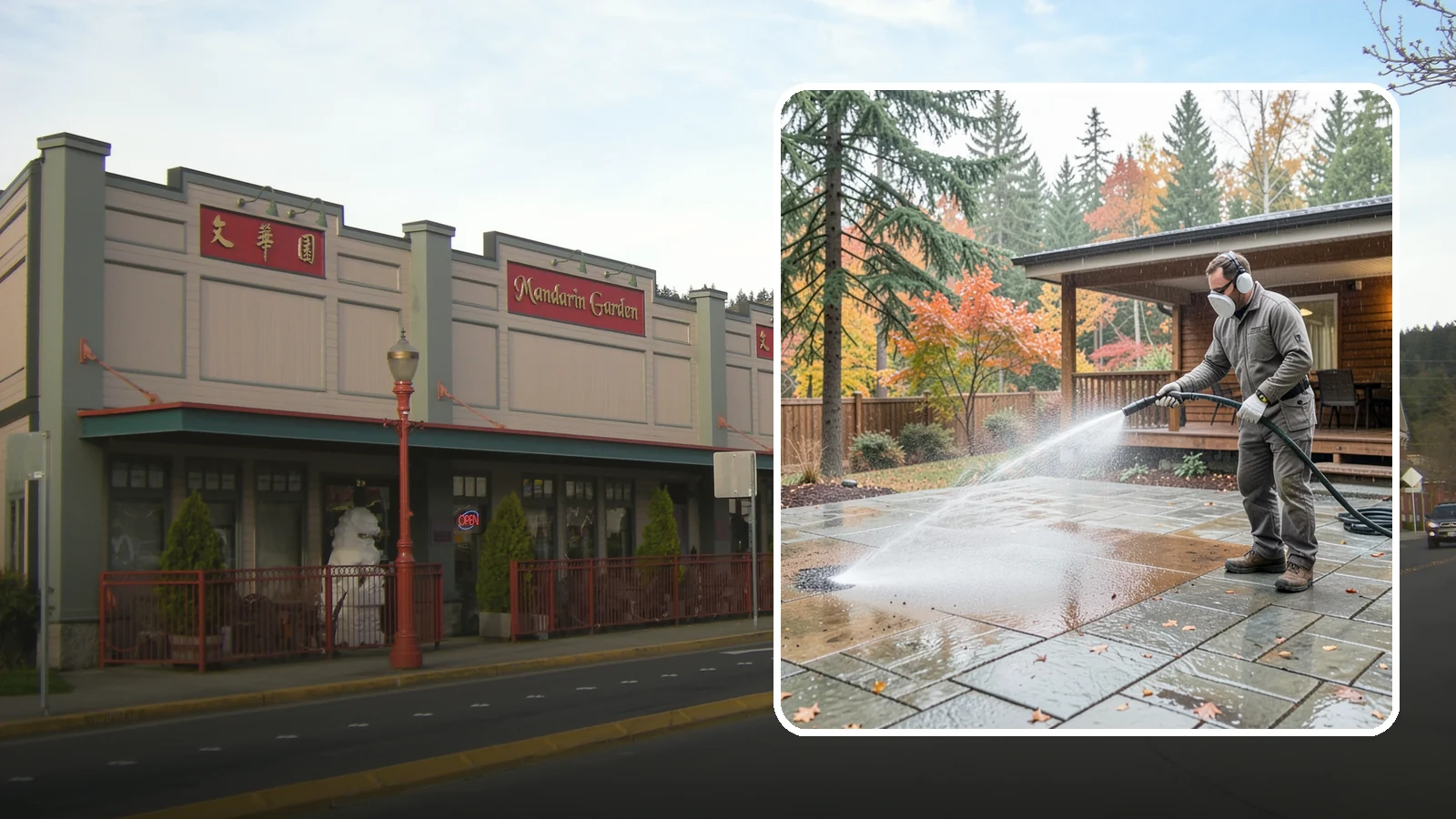 Patio Cover Cleaning in Issaquah, King County, WA - We wash patio covers top and bottom to remove needle debris, moss, and the drip stains that shade structures collect.