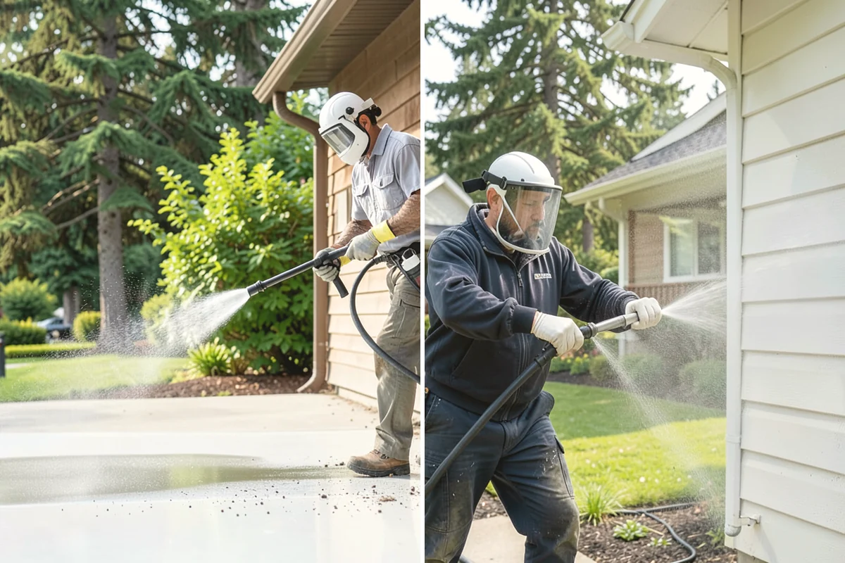 Patio Cover Cleaning in Issaquah, King County, WA - Blow needles and leaves off the cover surface
