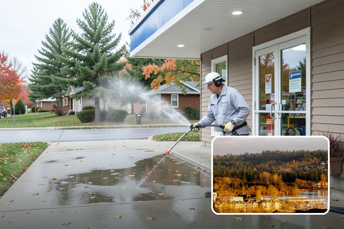 Patio Cover Cleaning in Kenmore, King County, WA - Clears heavy needle and moss buildup from the cover top