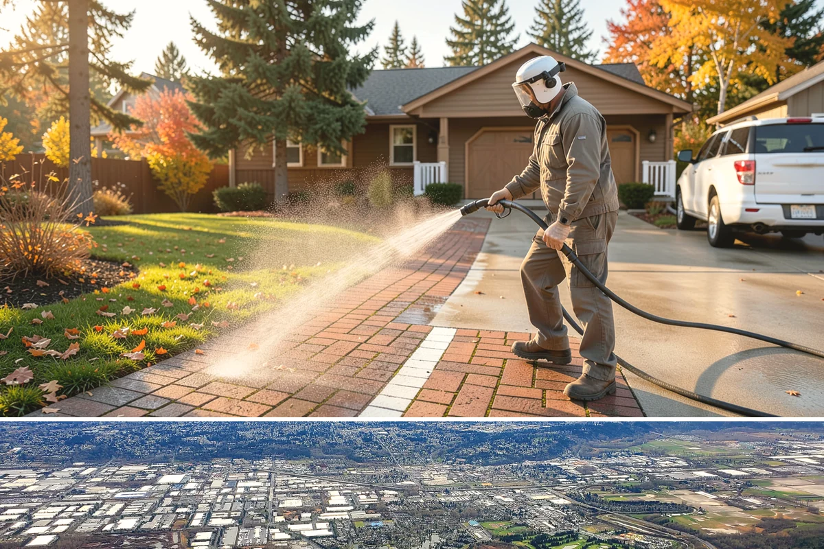Patio Cover Cleaning in Kent, King County, WA - Late spring cleaning clears winter debris and readies the patio cover for the outdoor entertaining season.