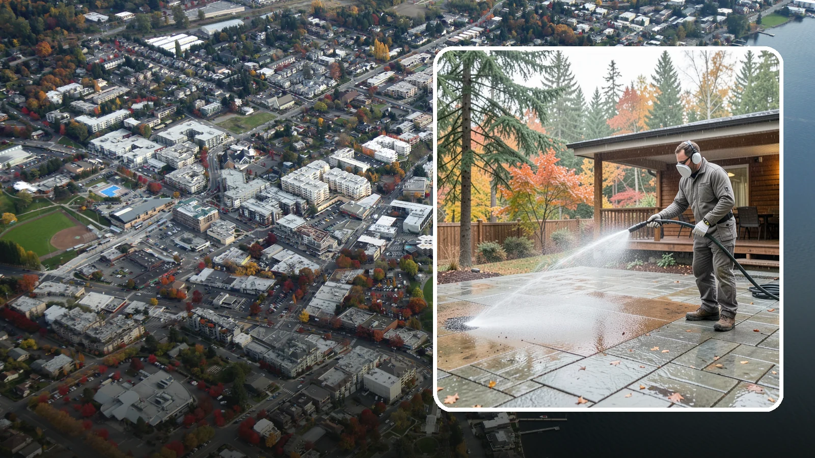 Patio Cover Cleaning in Kirkland, King County, WA - We wash patio covers top and bottom to remove needle debris, moss, and the drip stains that shade structures collect.