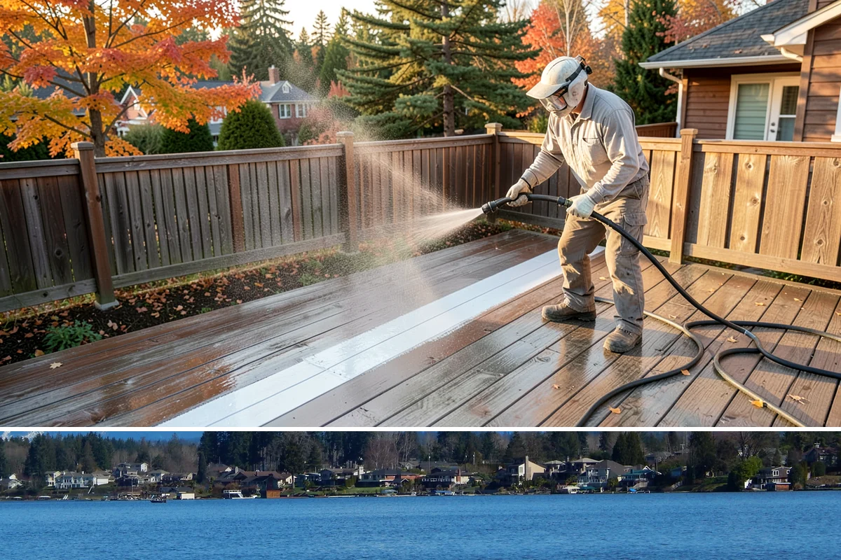 Patio Cover Cleaning in Lake Stevens, Snohomish County, WA - Late spring cleaning clears winter debris and readies the patio cover for the outdoor entertaining season.
