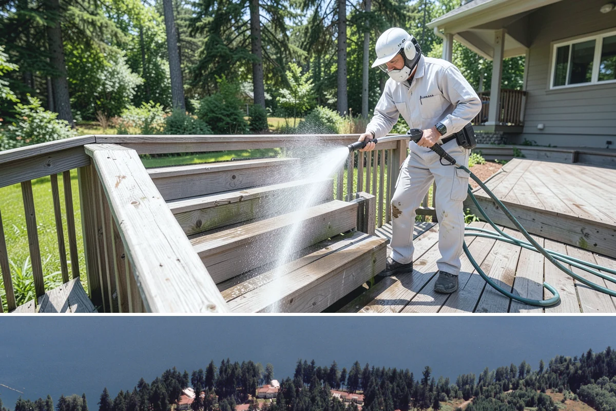 Patio Cover Cleaning in Lakewood, Pierce County, WA - Late spring cleaning clears winter debris and readies the patio cover for the outdoor entertaining season.