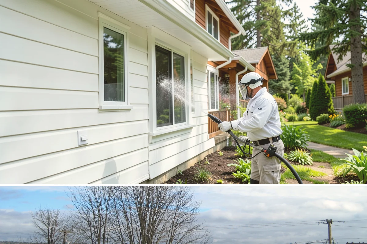 Patio Cover Cleaning in Langley, Island County, WA - Late spring cleaning clears winter debris and readies the patio cover for the outdoor entertaining season.