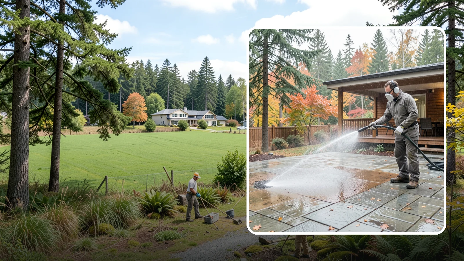 Patio Cover Cleaning in Lyman, Skagit County, WA - We wash patio covers top and bottom to remove needle debris, moss, and the drip stains that shade structures collect.