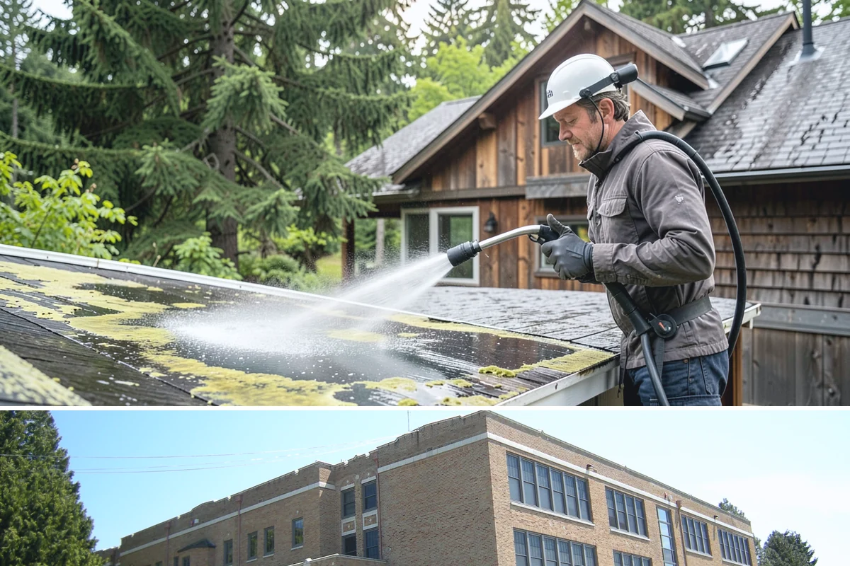 Patio Cover Cleaning in Maple Valley, King County, WA - Late spring cleaning clears winter debris and readies the patio cover for the outdoor entertaining season.