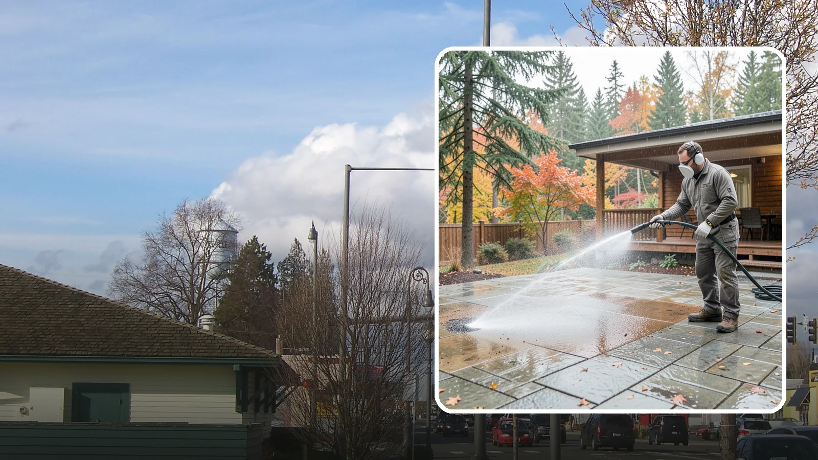 Patio Cover Cleaning in Marysville, Snohomish County, WA - We wash patio covers top and bottom to remove needle debris, moss, and the drip stains that shade structures collect.
