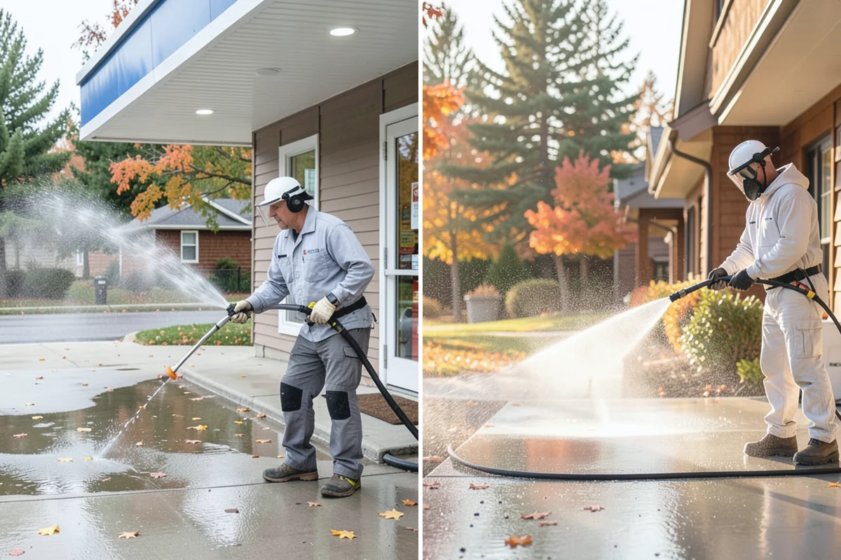 Patio Cover Cleaning in Marysville, Snohomish County, WA - Blow needles and leaves off the cover surface